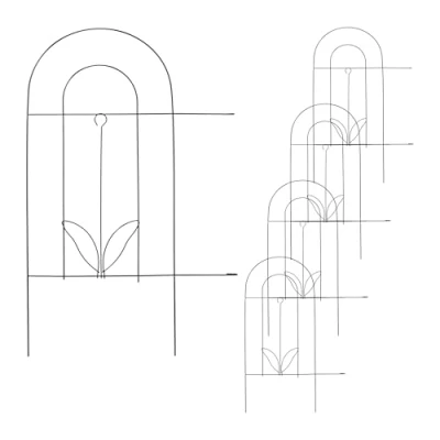 Afbeelding van Relaxdays perkhekje metaal 80 cm 5 delig borderhekje vijver sierhekje tuin