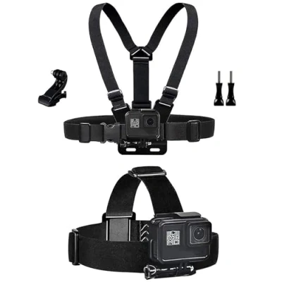 Afbeelding van TEKCAM Accessoires voor actiecamera, borstband, hoofdbandset, compatibel met GoPro Hero 9/8/7/6/5/4/Crosstour Victure/Apexcam