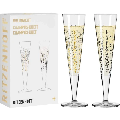 Afbeelding van RITZENHOFF Goldnacht Duett champagneglazen, 200 ml, made in Germany, 6031005