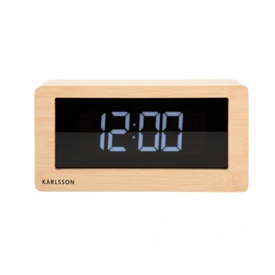 Afbeelding van Karlsson Table clock Boxed LED light wood veneer