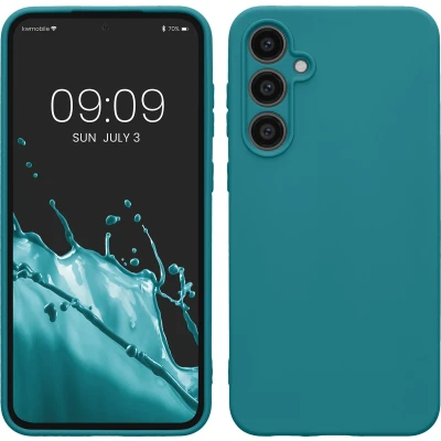 Afbeelding van kwmobile telefoonhoesje geschikt voor Samsung Galaxy S23 FE Hoesje smartphone Back cover in mat petrol