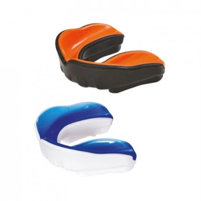 Image de Protège dent Métal boxe thermoformable Blanc/bleu Junior Noir