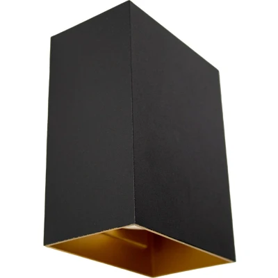 Afbeelding van Moderne wandlamp Zwart met Goud Vierkant GU10 Dimbaar Eros