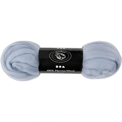 Afbeelding van Merino wol, 21 micron, ijsblauw, 100 gr