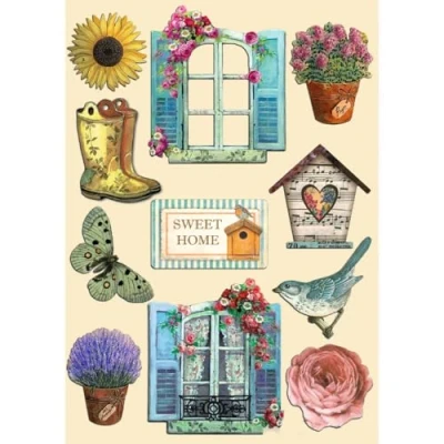 Afbeelding van Stamperia Garden Colored Wooden Shape A5 (KLSP159)