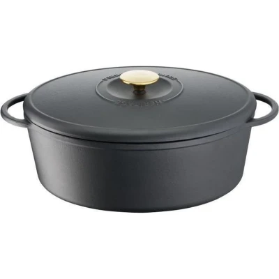 Afbeelding van Tefal Pierre Gagnaire Heritage braadpan, gegoten staal, ovaal, 34 x 26 cm / 7,2 L, inductie E2230604, zwart