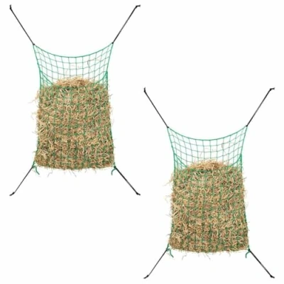 Afbeelding van vidaXL Hooinetten 2 st 200x120 cm rechthoekig polypropeen groen