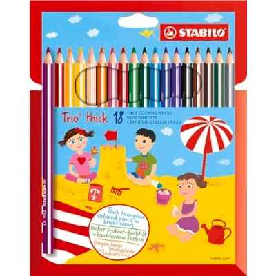 Afbeelding van Stabilo Trio Thick Kleurpotlood, Etui Van 18 Stuks In Geassorteerde Kleuren Kleurpotlood