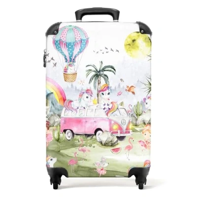 Afbeelding van NoBoringSuitcases.com® Unicorn koffer Kinderkoffer meisje Reiskoffer kind 55x35x25