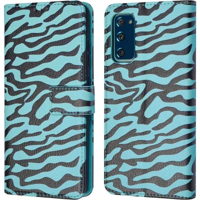 Afbeelding van imoshion Hoesje Geschikt voor Samsung Galaxy S20 FE Design Bookcase smartphone Black Blue Stripes