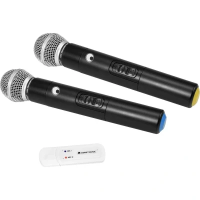 Afbeelding van Omnitronic UWM 2HH USB Wireless Mic Set met twee microfoons