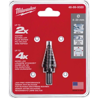 Afbeelding van Milwaukee Stappenboor 4/20mm Met 8mm As
