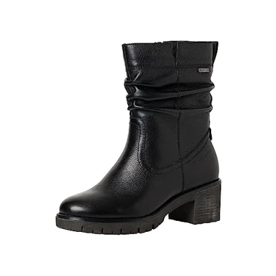 Afbeelding van Tamaris Comfort 8 86411 41 Uitneembare Fit Duotex lederen binnenzool warm gevoerd lage hak enkellaarzen dames, zwart.
