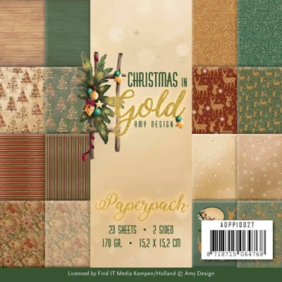 Afbeelding van Paperpack Christmas in Gold van Amy Design