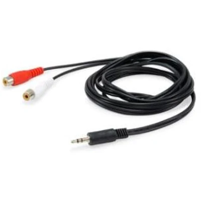 Afbeelding van Equip 147093 audiokabel 250 m 2 x RCA 3,5 mm/3,5 mm stekker naar jack stereo audiokabel/zwart