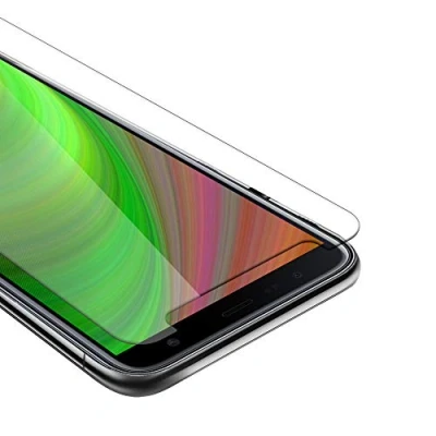 Afbeelding van Cadorabo Pantser film geschikt voor Samsung Galaxy J6 PLUS in KRISTALHELDER Geharde (Tempered) display beschermglas 9H hardheid met 3D Touch (RETAIL PACKAGING)