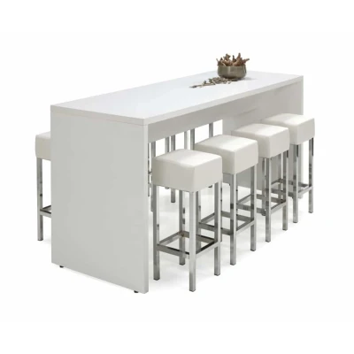 Afbeelding van Statafel of bartafel 220cm x 80cm breed kleur Wit
