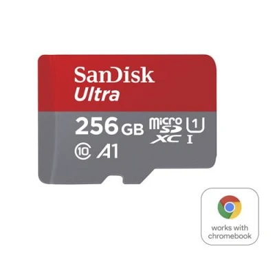 Afbeelding van Sandisk microSDXC kaart 256 GB, Ultra, klasse 10, U1, A1 120 MB/s, SD adapter, blisterverpakking