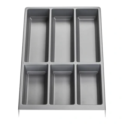Afbeelding van Orga Box SEPARADO bestekbak individueel zilvergrijs generfd (300 x 474 51 mm) lade opslag kastbreedte 40 cm voor bestek