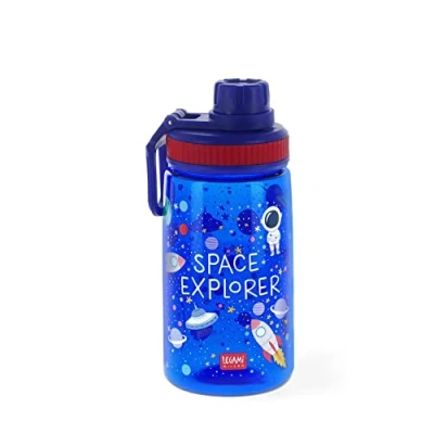 Afbeelding van Legami Drinkfles voor kinderen, licht, luchtdicht, BPA vrij, 400 ml, Space thema
