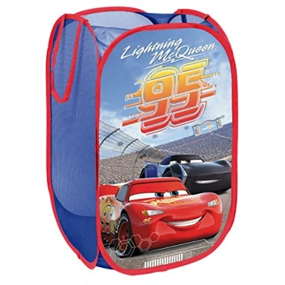 Afbeelding van Superdiver Opvouwbare mand voor kinderen van stof met handgrepen, kubusorganizer kleding en speelgoed (58 x 36 cm), container kinderkamer (Cars Disney)