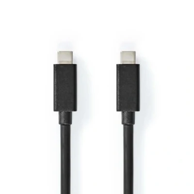 Afbeelding van Nedis USB Kabel 3.2 Gen 2 C Male 100 W 4K@60Hz 20 Gbps Vernikkeld 1.00 m Rond PVC Zwart Doos