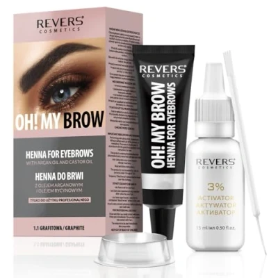 Afbeelding van REVERS COSMETICS Grafiet wenkbrauwtinctuur, formule op basis van arganolie en ricinusolie (Omega 6, carotenen, vitamine A, E, F), natuurlijk resultaat, houdt tot 4 weken, 15+ toepassing