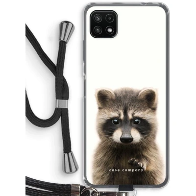 Afbeelding van Case Company® hoesje met Koord geschikt voor Samsung Galaxy A22 5G Rocco Telefoonhoesje Zwart Bescherming aan alle Kanten en Over de Schermrand