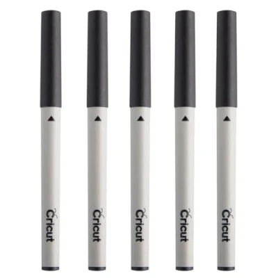 Image de 5 stylos noirs Cricut pointes 04 à 2 mm