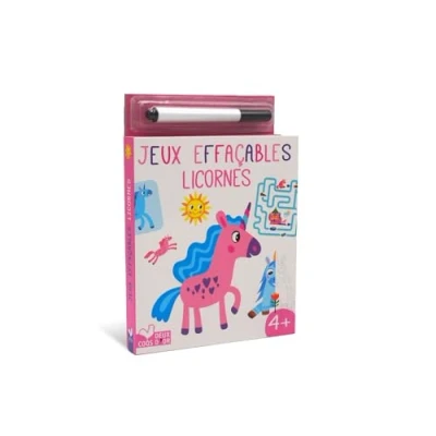 Afbeelding van JEUX EFFACABLE LICORNES AVEC FEUTRE VELLEDA