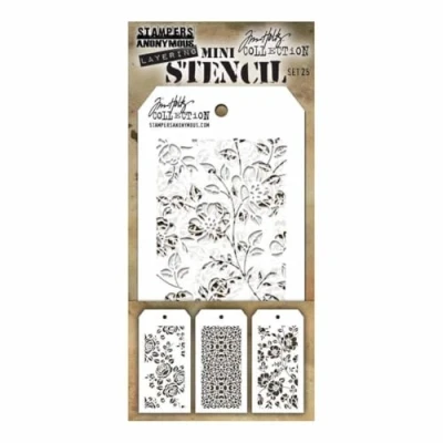 Afbeelding van Stampers Anonymous Set #25 Tim Holtz Layering Mini Stencil (3pcs) (THMST025)