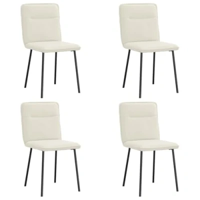 Afbeelding van vidaXL Eetkamerstoelen 4 st fluweel crèmekleurig