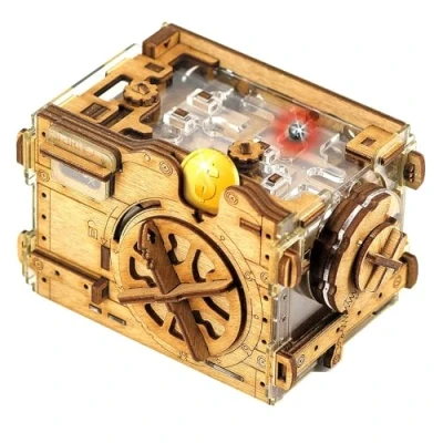 Afbeelding van iDventure Amazeing Safe Kogelbaan Puzzeldoos Escape Room Game Geschenkdoos Schatkist 3D houten puzzel Sequentiële voor volwassenen Geldgeschenk Cadeau