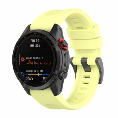 Afbeelding van Siliconen sportbandje Geel Garmin Fenix 7S / 6S 5S &amp; Instinct 2s