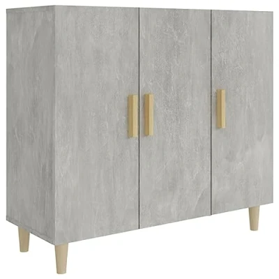 Image de vidaXL Buffet gris béton 90x34x80 cm bois d&#039;ingénierie828096