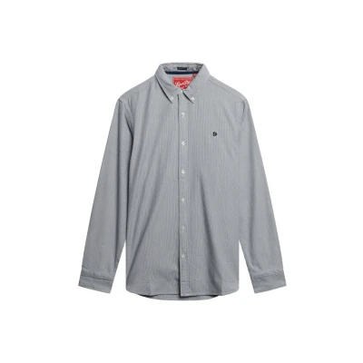 Afbeelding van Superdry Oxford LONG Sleeve Overhemd, Heren, Maat: Medium, Needle ticking stripe