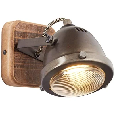 Afbeelding van wandlamp Carmen Hout GU10 Koperkleurig Brilliant