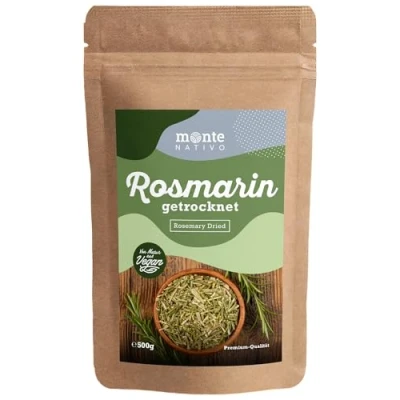 Image de Romarin séché Monte Nativo (500g) Rosemary seche Épices aromatiques séchées avec soin, idéales pour Cuisiner et Assaisonner Arôme Goût intenses