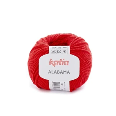 Afbeelding van Katia Alabama kleur # 32 rood dk 50g 50% katoen acryl 105M