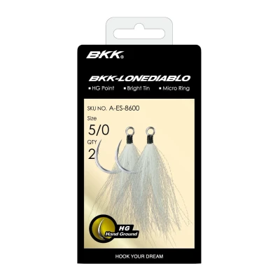 Afbeelding van BKK Lone Diablo BT White Bucktail Zeevis Haak 4/0 haken