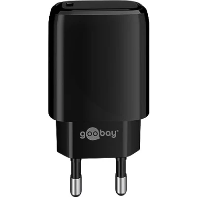 Afbeelding van USB C snellader Goobay 1 poort (USB C, 20W, Power Delivery, Zwart)