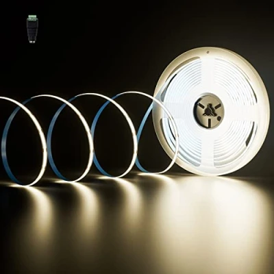 Afbeelding van PAUTIX ledstrip, COB, natuurlijk wit, 4000 K, 10 m, 4800 leds, DC24 V, CRI93+ voor slaapkamer, keuken, doe het zelf verlichtingsproject (voeding niet inbegrepen)