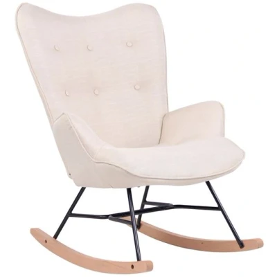 Image de Fauteuil à bascule Sanka en tissu , Crème