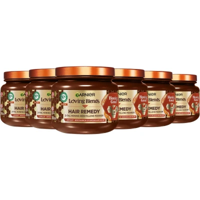Afbeelding van 3x Garnier Loving Blends Honing Goud Haarmasker 340 ml