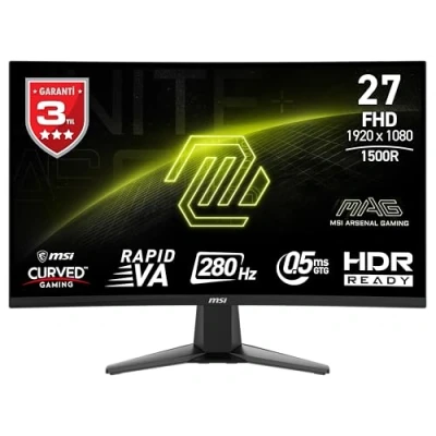 Afbeelding van MSI MAG 276CXF LED monitor gebogen 27&quot; 1920 x 1080 Full HD (1080p) @ 280 Hz Fast IPS 300 cd/m² 4000:1 0.5 ms 2xHDMI, DisplayPort