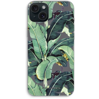 Afbeelding van Case Company® hoesje geschikt voor iPhone 15 Plus Bananenbladeren Soft Cover Telefoonhoesje Bescherming aan alle Kanten en Schermrand