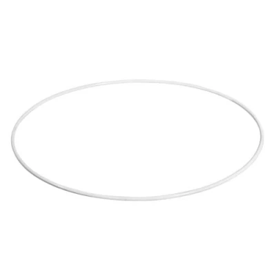 Afbeelding van Rayher 2505700 metalen ring, wit gecoat, 45 cm ø, dikte ca. 4 mm, draadring om te knutselen, voor wikkeltechniek, dromenvangerring, macramé bloemisterij