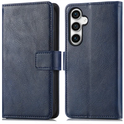 Afbeelding van iMoshion Hoesje Geschikt voor Samsung Galaxy S23 FE Met Pasjeshouder Luxe Bookcase Donkerblauw