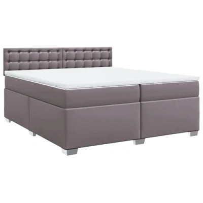 Image de vidaXL Sommier à lattes de lit avec matelas Gris 200x200 cm Similicuir
