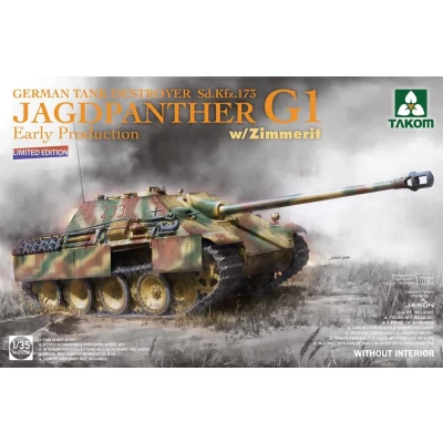 Afbeelding van 1:35 Takom 2125W German Tank Destroyer Sd.Kfz. 173 Jagdpanther G1 Early Production w/Zimmerit Plastic Modelbouwpakket